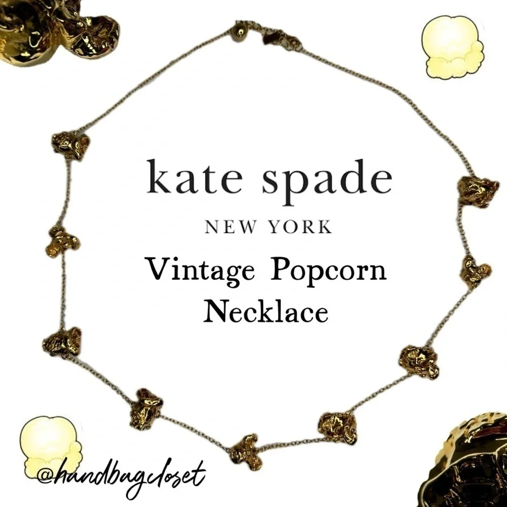 Kate Spade Golden Popcorn Garland Scatter 12 KT Plated Vintage Necklace